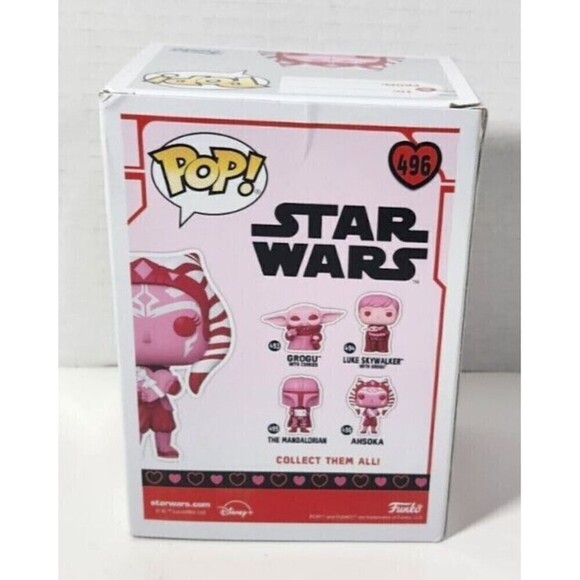 Funko Pop! Star Wars Ahsoka Tano Valentine's Day Pink #496 - Picture 2 of 2